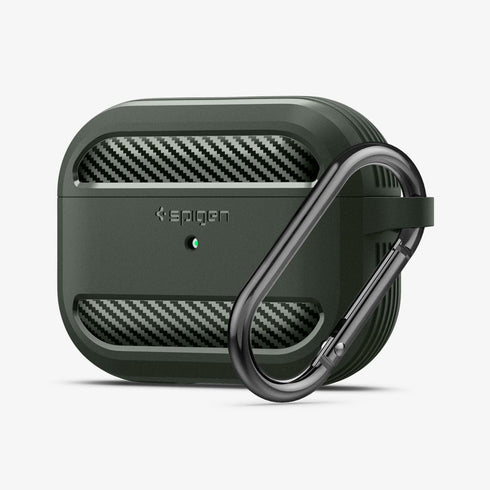ACS05482 - Apple AirPods Pro 2 Case Rugged Armor in matte black showing the front